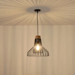 ΦΩΤΙΣΤΙΚΟ ΚΡΕΜΑΣΤΟ ΜΕΤΑΛΛΙΚΟ 1XE27  MAX 15W 360X360X1380mm ΜΑΥΡΟ ARTE ILLUMINA OGGI