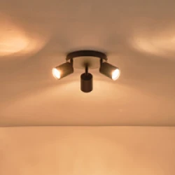 ΣΠΟΤ ΜΕΤΑΛΛΙΚΟ ΤΡΙΦΩΤΟ ΜΑΥΡΟ 3XGU10 Max 7W  Φ180X135mm ARTE ILLUMINA OLYMP