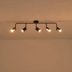 ΣΠΟΤ ΜΕΤΑΛΛΙΚΟ 5ΦΩΤΟ ΜΑΥΡΟ 5XGU10 Max 7W  800X90X230mm ARTE ILLUMINA OLYMP