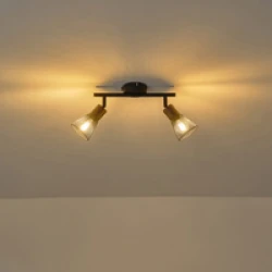 ΣΠΟΤ ΜΑΥΡΟ ΜΕ ΞΥΛΟ ΚΑΙ ΔΙΧΤΥ 2XE14 255X80X145mm ARTE ILLUMINA MESHY