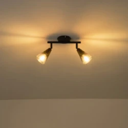 ΣΠΟΤ ΜΕΤΑΛΛΙΚΟ ΜΕ SMOKY ΓΥΑΛ ΔΙΦΩΤΟ  2XE14  220X80X165mm ARTE ILLUMINA CLASSY