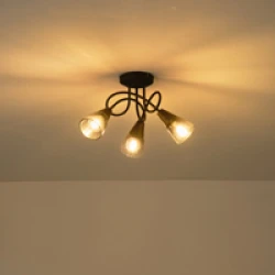 ΣΠΟΤ ΜΕΤΑΛΛΙΚΟ ΜΕ SMOKY ΓΥΑΛΙ ΤΡΙΦΩΤΟ  3XE14  D380XH185mm ARTE ILLUMINA CLASSY