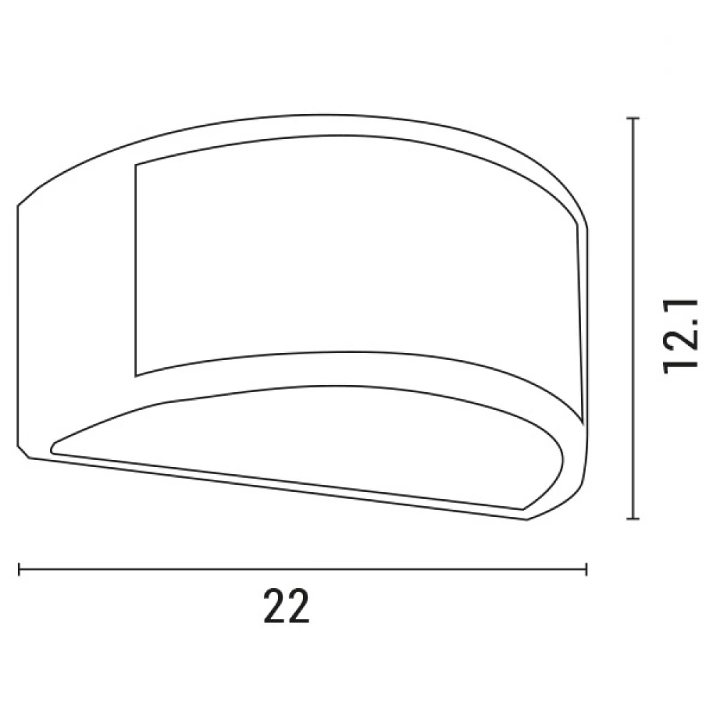 Απλίκα Τοίχου Οβάλ E27 MAX 10W LED 220X121X108 IP54 Σε Μαύρο PRO - Eurolamp
