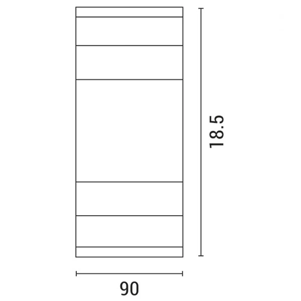 Απλίκα Τοίχου LED 5W 90X40X185 3000K IP54 Μαύρη PRO - Eurolamp