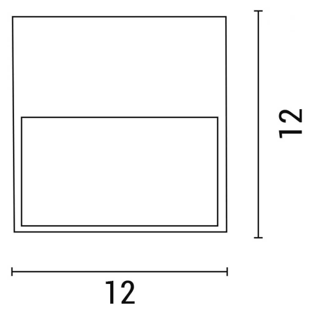 Απλίκα Τοίχου SLIM LED 3W 120X120X12 3000K IP65 Λευκή PLUS Eurolamp