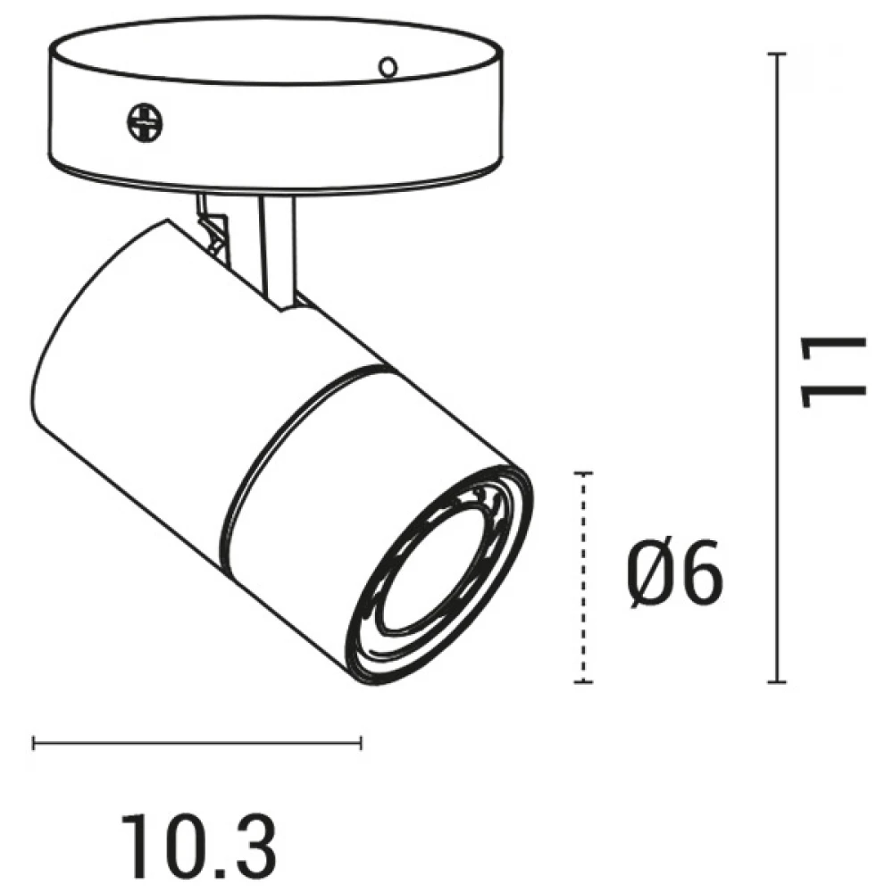 Σποτ Ροζέτα Μονή GU10 Λευκή / Μαύρη - Eurolamp