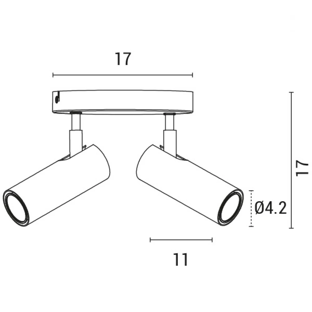 ΣΠΟΤ ΟΡΟΦΗΣ ΡΟΖΕΤΑ ΔΙΠΛΗ GU10 SLIM ΜΑΥΡΗ - Eurolamp