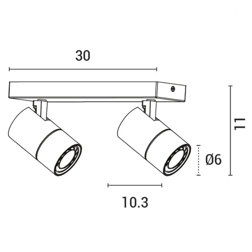 Σποτ Μπάρα Διπλή GU10 Λευκή / Μαύρη - Eurolamp