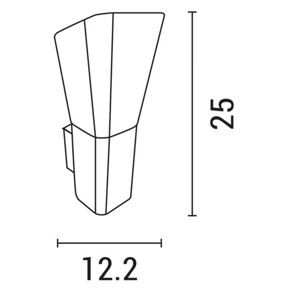 Απλίκα Τοίχου Τετράγωνη E27 96X122X250 IP54 ΓΚΡΙ - Eurolamp