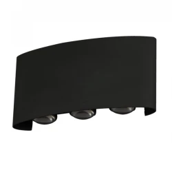 ΑΠΛΙΚΑ ΤΟΙΧΟΥ ΑΛΟΥΜΙΝΙΟΥ UP -DOWN 6x1W 469Lm 3000K 170x80x40mm IP54 ΜΑΥΡΗ ARTE ILLUMINA