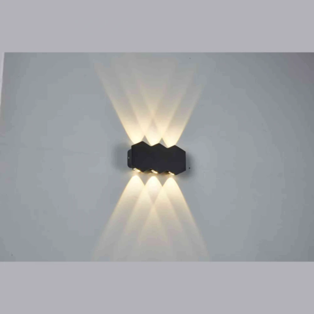 ΑΠΛΙΚΑ ΤΟΙΧΟΥ ΑΛΟΥΜΙΝΙΟΥ UP -DOWN 6W 450Lm 3000K 155x80x35mm IP54 ΜΑΥΡΗ ARTE ILLUMINA