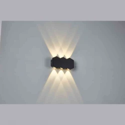 ΑΠΛΙΚΑ ΤΟΙΧΟΥ ΑΛΟΥΜΙΝΙΟΥ UP -DOWN 6W 450Lm 3000K 155x80x35mm IP54 ΜΑΥΡΗ ARTE ILLUMINA