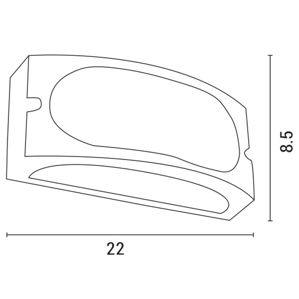 ΑΠΛΙΚΑ ΤΟΙΧΟΥ LM05 ΟΒΑΛ E27 MAX 10W LED 220x85x100 IP54 ΓΚΡΙ PRO