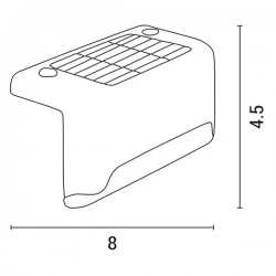 ΑΠΛΙΚΑ ΜΑΥΡΗ ΓΩΝΙΑΚΗ ΜΕ ΗΛΙΑΚΟ PANEL 80x44x45mm 3000Κ