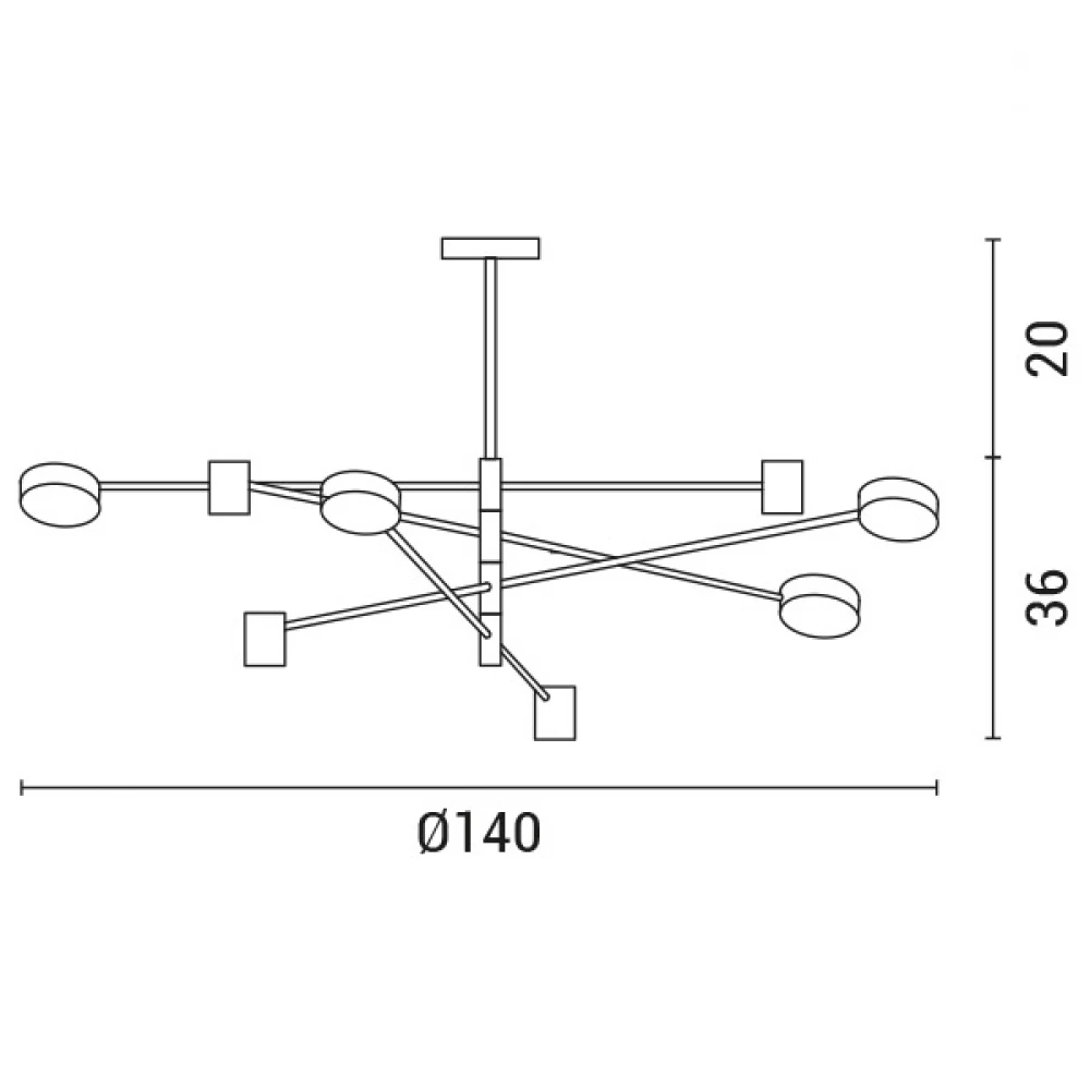 ΦΩΤΙΣΤΙΚΟ ΚΡΕΜΑΣΤΟ 8ΦΩΤΟ LED 60W 140X57 ΧΡΥΣΟ- EUROLAMP