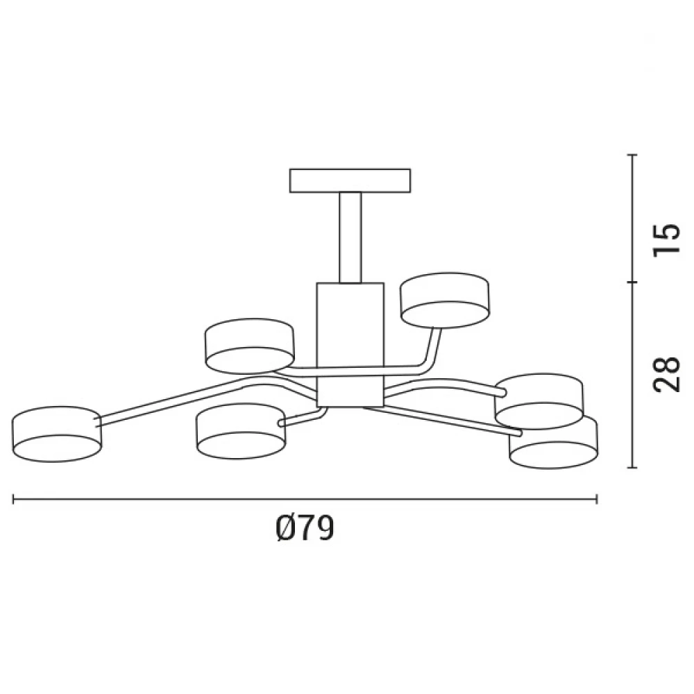 ΦΩΤΙΣΤΙΚΟ ΚΡΕΜΑΣΤΟ 6ΦΩΤΟ LED 54W 79X28 ΛΕΥΚΟ - EUROLAMP