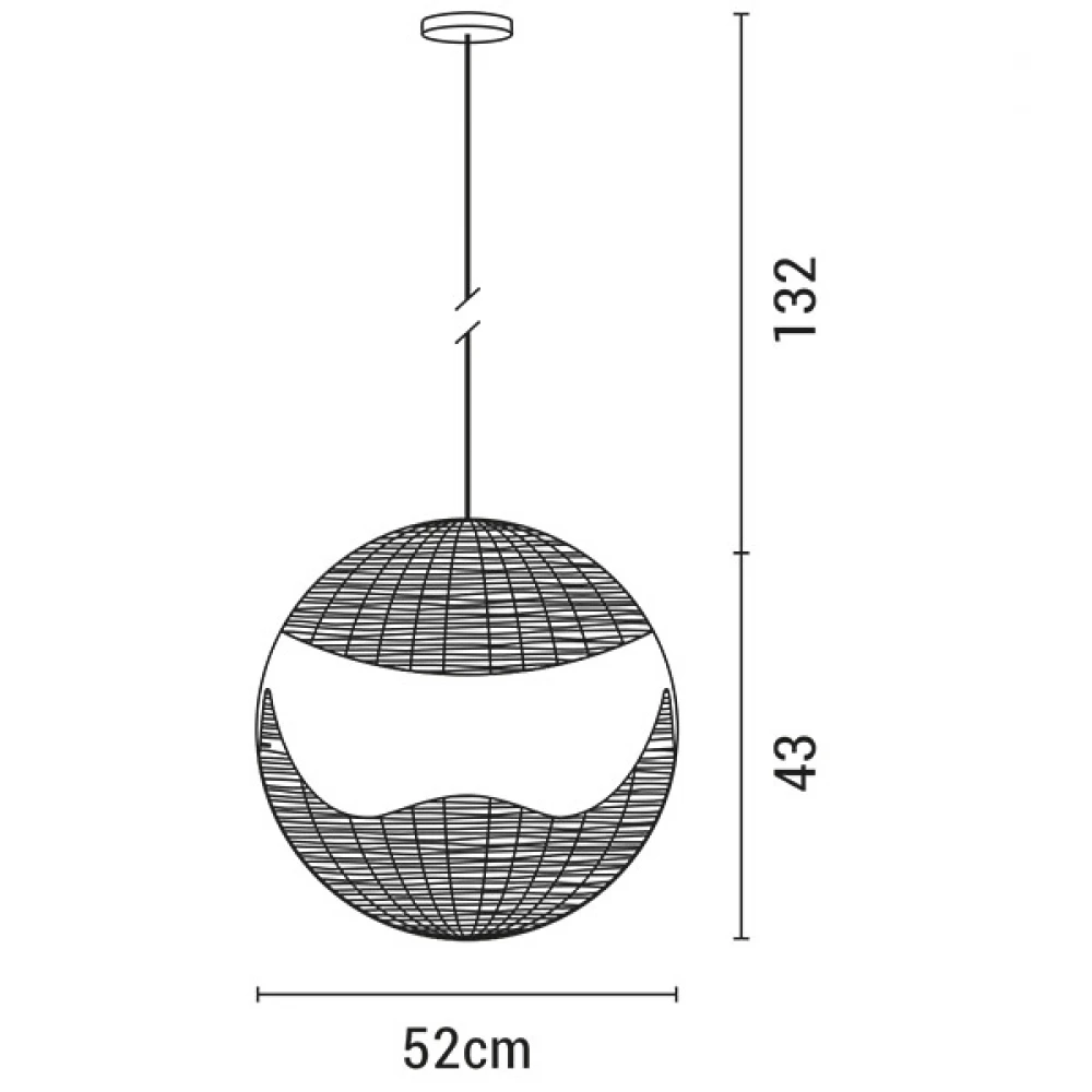 ΦΩΤΙΣΤΙΚΟ ΚΡΕΜΑΣΤΟ ΜΟΝΟΦΩΤΟ Ε27 Φ18X18X52 RATTAN (ΨΑΘΙΝΟ) - EUROLAMP