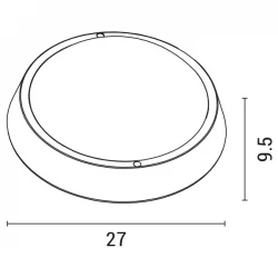 ΦΩΤΙΣΤΙΚΟ ΤΟΙΧΟΥ ΣΤΡΟΓΓΥΛΟ LED 24W Φ270x93 4000K IP65 ΛΕΥΚΟ PLUS EUROLAMP