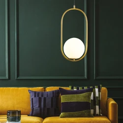 ΦΩΤΙΣΤΙΚΟ ΚΡΕΜΑΣΤΟ ΜΟΝΟΦΩΤΟ Ε27 ΧΡΥΣΟ Φ20xH40CM - Eurolamp