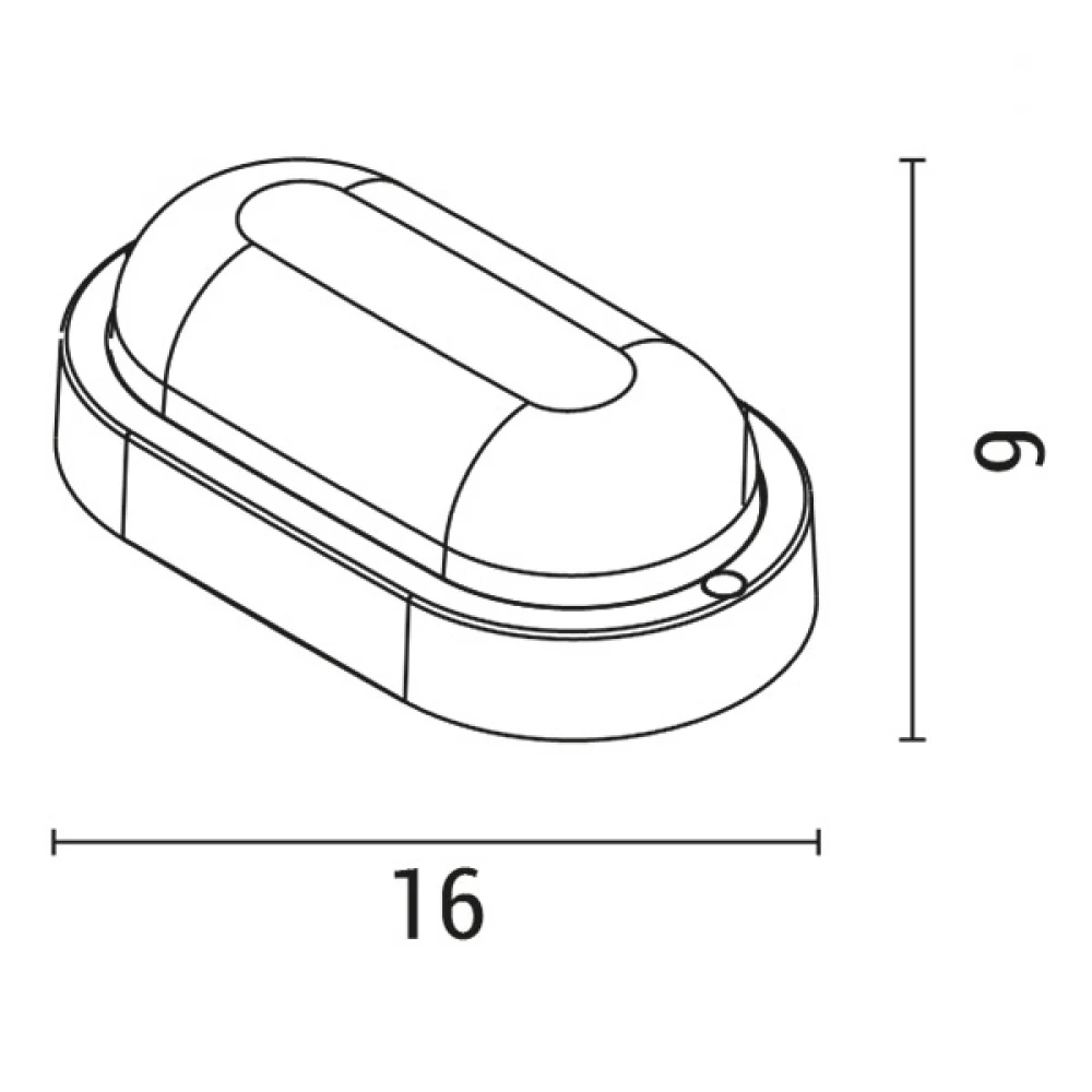 Φωτιστικό Τοίχου Οβάλ LED Σε Θερμό Λευκό 8W 160X90X51 IP54 Λευκό PLUS - Eurolamp