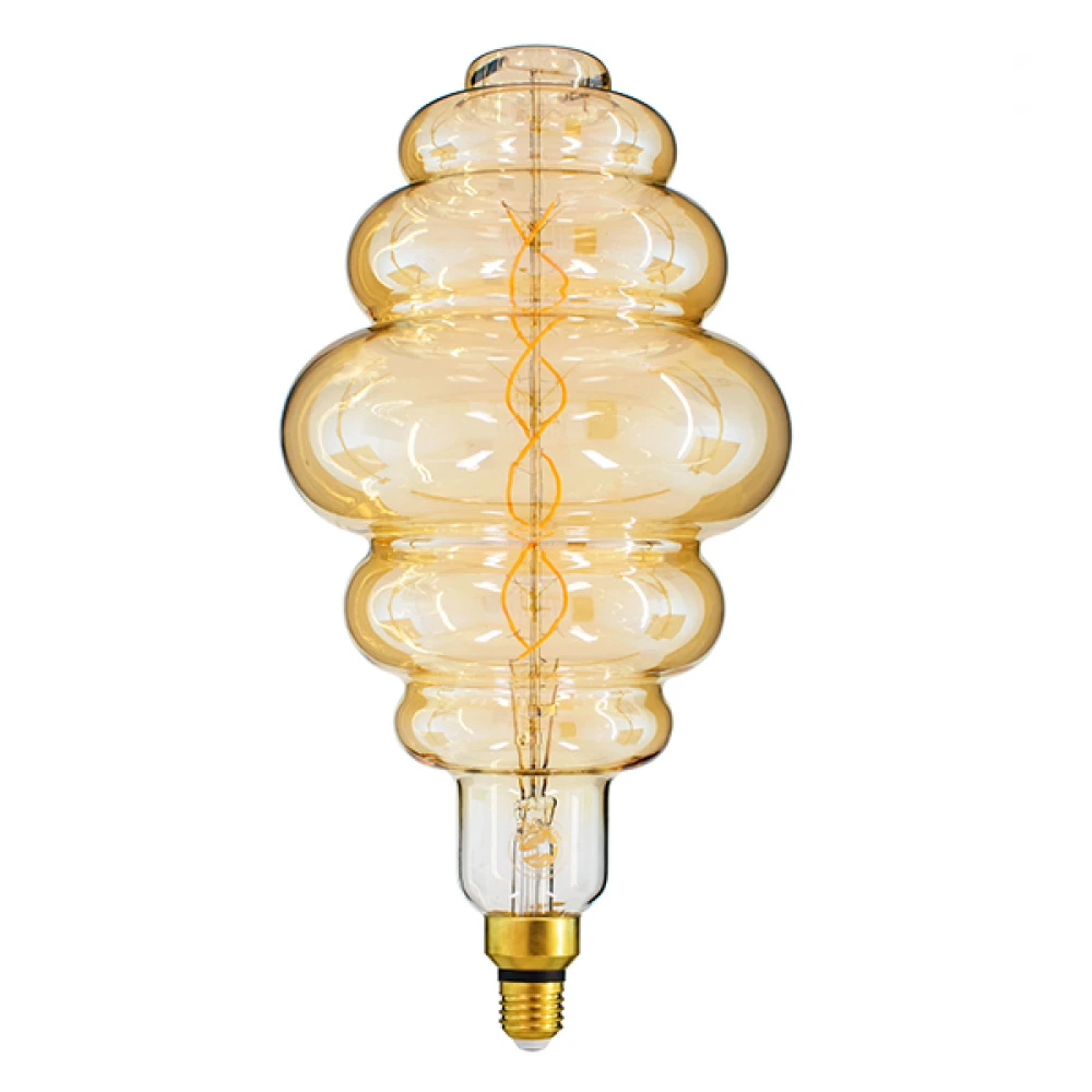Λάμπα E27 BH200 Grapes LED SOFT SPIRAL FILAMENT 12W 1060 lm 320° AC 85-265V Edison Retro με Μελί Γυαλί Ultra Θερμό Λευκό 2200 K Dimmable