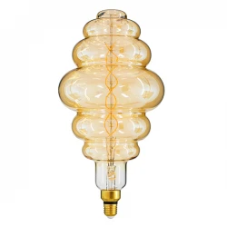 Λάμπα E27 BH200 Grapes LED SOFT SPIRAL FILAMENT 12W 1060 lm 320° AC 85-265V Edison Retro με Μελί Γυαλί Ultra Θερμό Λευκό 2200 K Dimmable