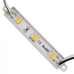 GloboStar® 73702 20 Τεμάχια x LED Modules 3 x SMD 5050 0.8W 70lm DC 12V IP66 Θερμό Λευκό 3000K