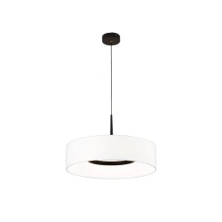 Inlight Κρεμαστό φωτιστικό LED 32W 3000K από μαύρο μέταλλο και υφασμάτινο καπέλο (4055-Black)