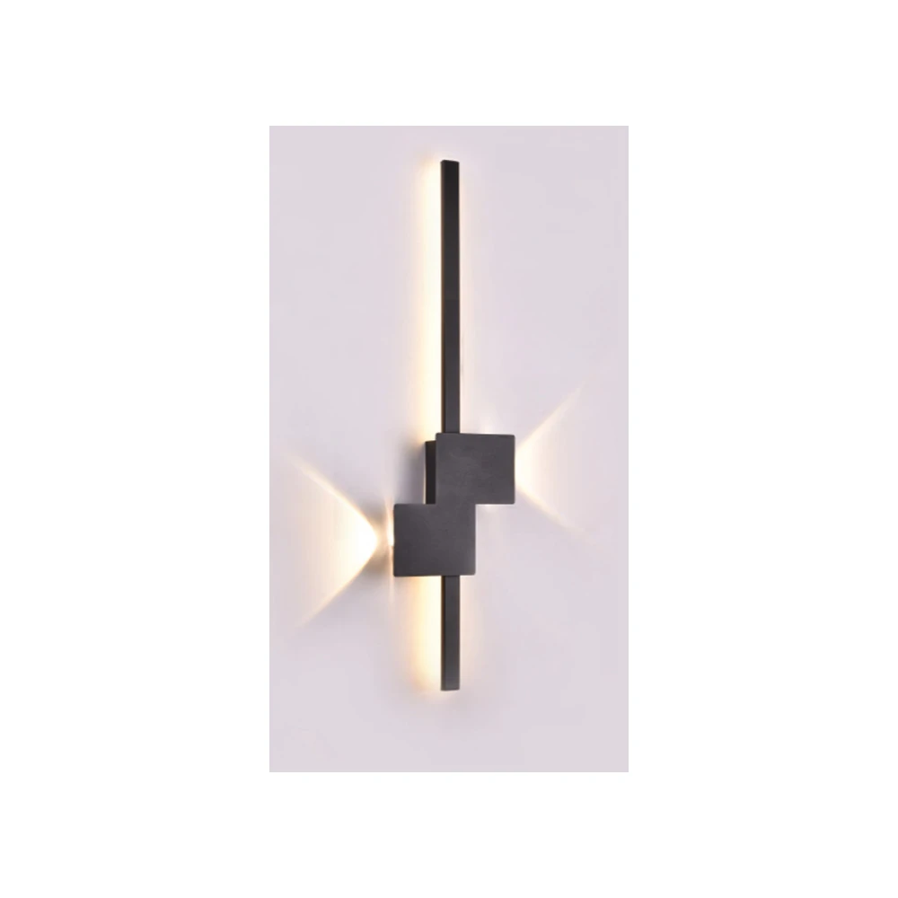 Inlight Επιτοίχιο φωτιστικό LED 14W & 2*3W 3CCT από μαύρο μέταλλο (43043-BL)