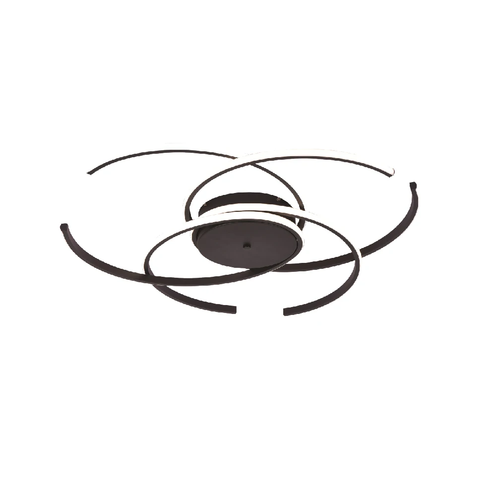 Inlight Πλαφονιέρα οροφής LED 100W 3CCT σε μαύρη απόχρωση D:95cm (6111-A)