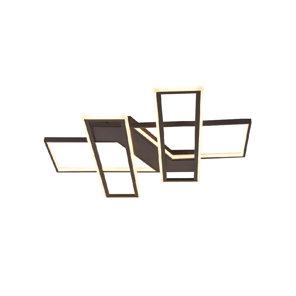 Inlight Πλαφονιέρα οροφής LED 90W 3CCT σε μαύρη απόχρωση D:80x80cm (6109)