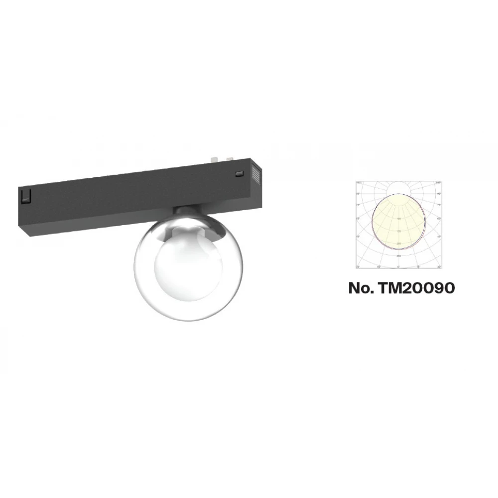 Inlight Φωτιστικό LED 7W 3CCT για μαγνητική ράγα 220V σε μαύρη απόχρωση D:8X10cm (TM20090)