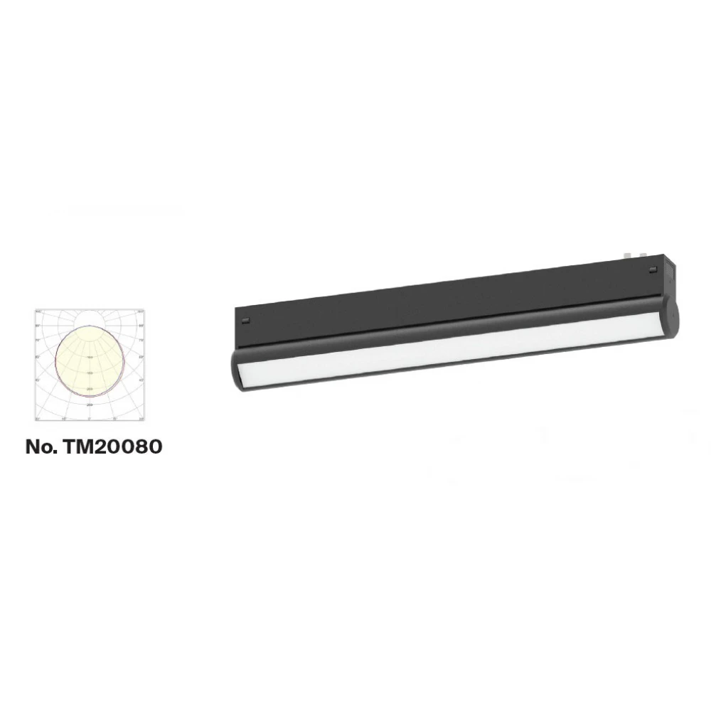 Inlight Γραμμικό Φωτιστικό LED 15W  3CCT 120°,για Μαγνητική Ράγα 220V  σε μαύρη απόχρωση D: 33,4x6x3,3cm (TM20080)