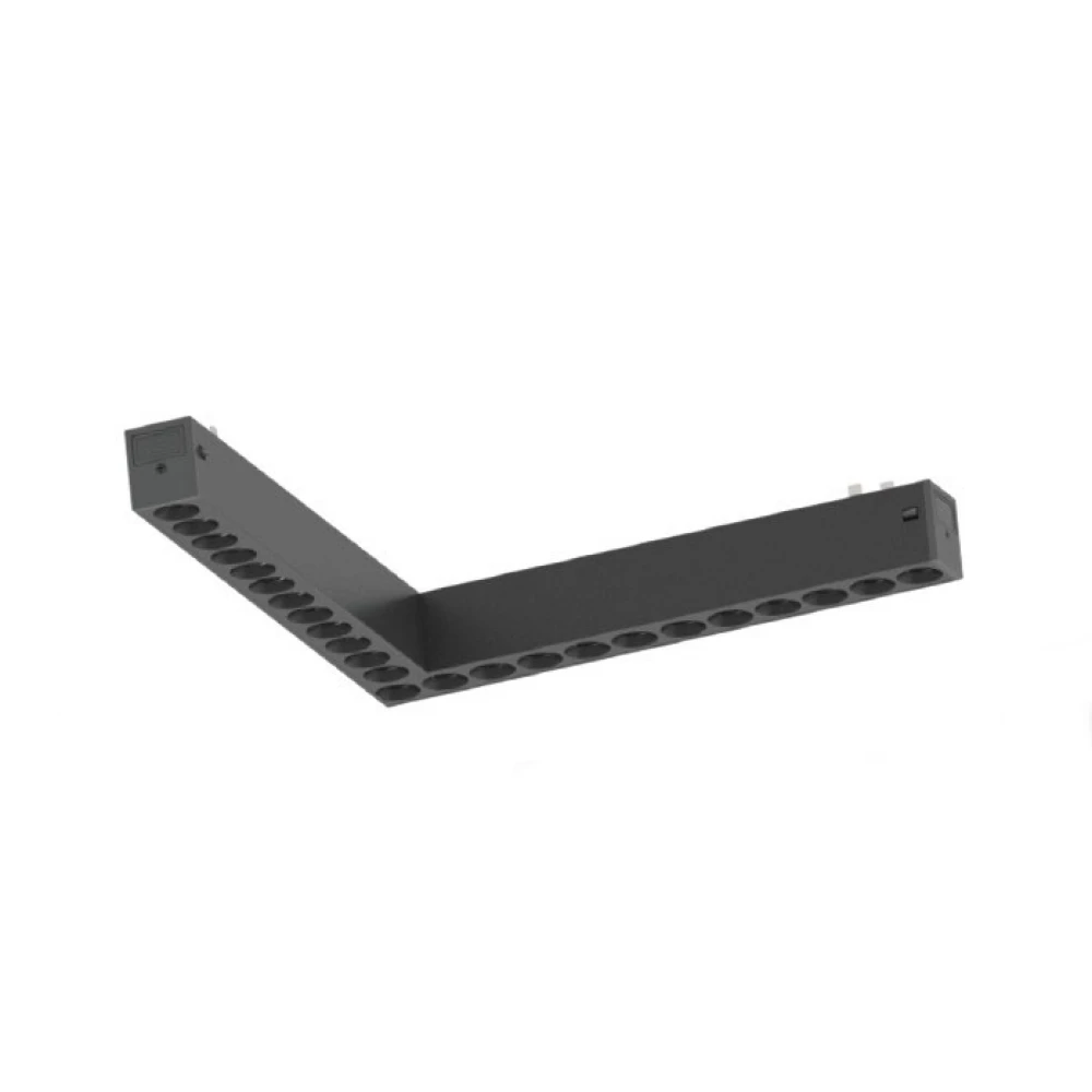 Inlight Γωνιακό γραμμικό φωτιστικό LED 20W,με Anti-glare Dots 3CCT, 120° για μαγνητική ράγα 220V, σε μαύρη απόχρωση D:24,2x22x3cm (TM20050)