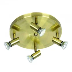 InLight Επιτοίχιο σποτ από μέταλλο σε οξυντέ απόχρωση 4XGU10 D:30cm (9075-4Φ-Οξυντέ)