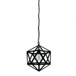 InLight Κρεμαστό φωτιστικό από μαύρο μέταλλο 1XE27 D:30cm (4418-BL)