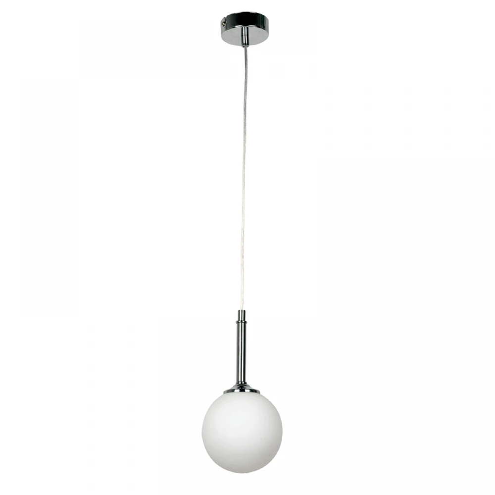 InLight Κρεμαστό φωτιστικό από χρώμιο μέταλλο και λευκή οπαλίνα 1XG9 D:13cm (4515-1)