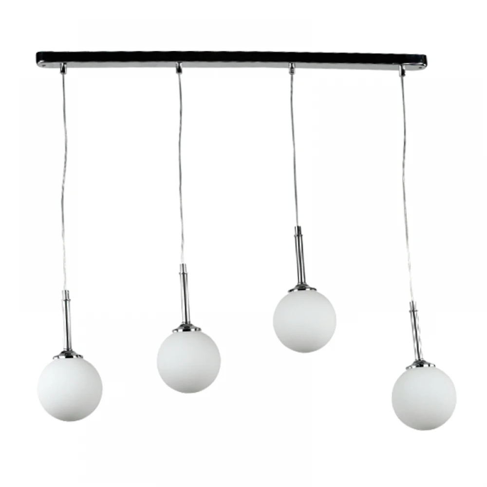 InLight Κρεμαστό φωτιστικό από χρώμιο μέταλλο και λευκή οπαλίνα 4XG9 D:80cm (4515-4 ΡΑΓΑ)