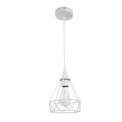 InLight Κρεμαστό φωτιστικό από λευκό μέταλλο 1XE27 D:16cm (4024-WH)