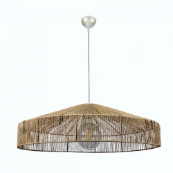 InLight Κρεμαστό φωτιστικό καφέ από σχοινί 1XE27 D:70cm (4029-Α)