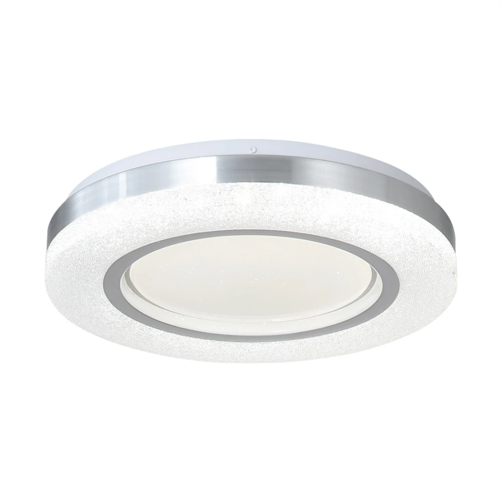 InLight Πλαφονιέρα οροφής LED 54W 3CCT από λευκό και ασημί ακρυλικό D:40cm (42016-B)