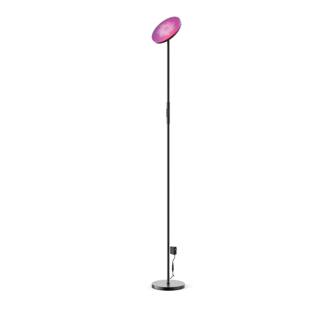 InLight Επιδαπέδιο φωτιστικό LED 24W RGB-CCT with controller από μαύρο μέταλλο και ακρυλικό D:170cm (45023) - Πρόκειται για ένα επιδαπέδιο φωτιστικό από μαύρο μέταλλο σε μίνιμαλ σχεδίαση.