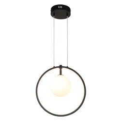 InLight Κρεμαστό φωτιστικό LED 14W 3000K και 1XG9 σε μαύρο χρώμα D:30cm (6061-BL)