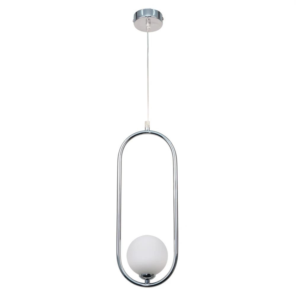 InLight Κρεμαστό φωτιστικό σε χρώμιο απόχρωση και λευκή οπαλίνα 1XG9 D:40cm (4022-CH)