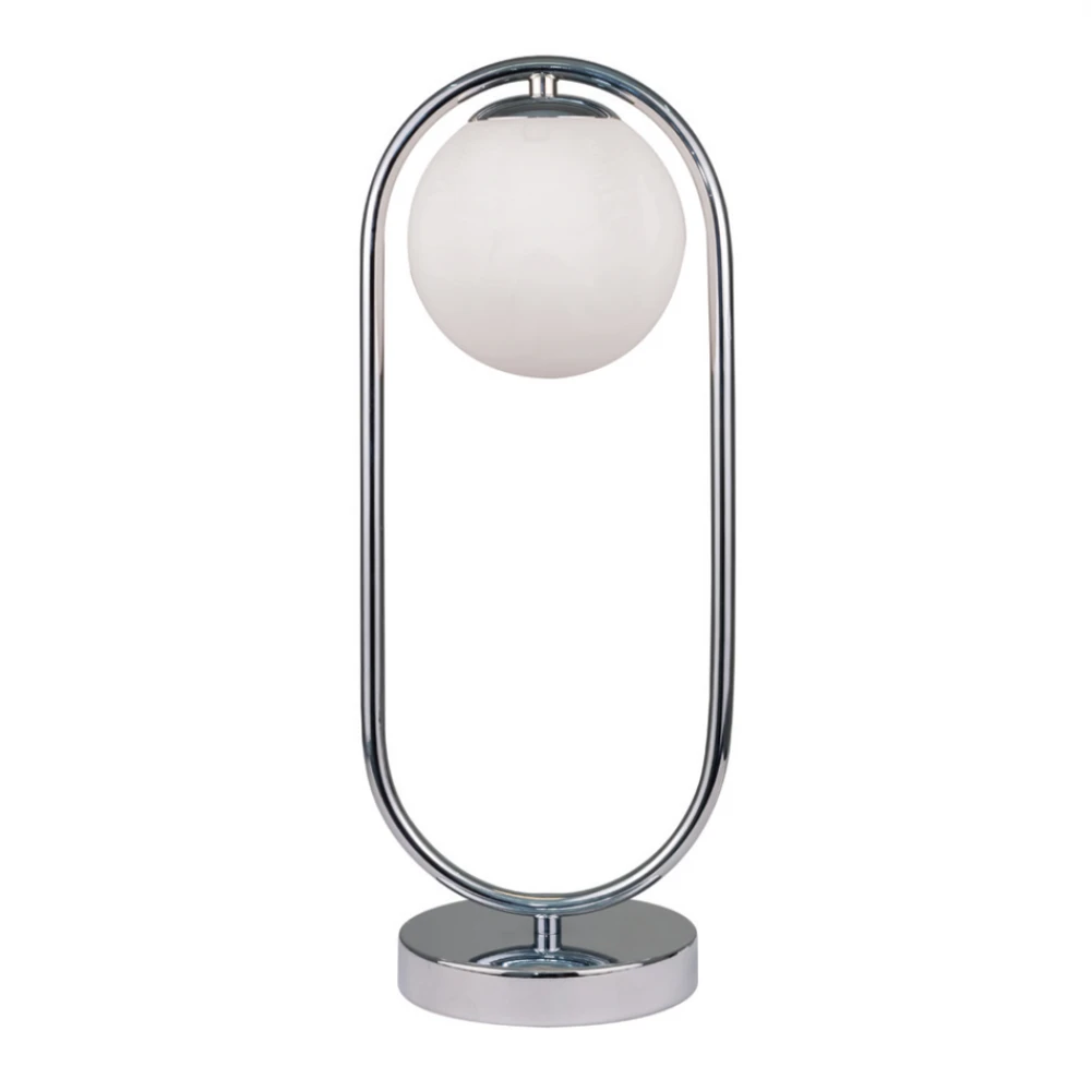 InLight Επιτραπέζιο φωτιστικό σε χρώμιο απόχρωση και λευκή οπαλίνα 1XG9 D:40cm (3017-CH)