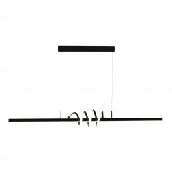 InLight Κρεμαστό φωτιστικό LED 40W 3CCT (by switch on base) σε μαύρο χρώμα D:120cm (6075-BL)