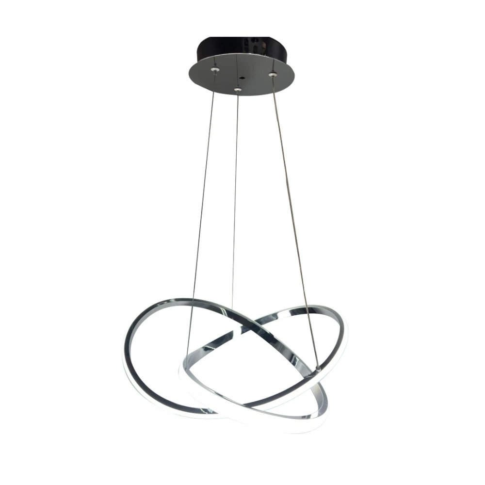 InLight Κρεμαστό φωτιστικό LED 48W 3CCT (by switch on base) σε χρώμιο D:60cm (6082-CH)