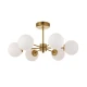 InLight Κρεμαστό φωτιστικό από χρυσό ματ μέταλλο και λευκή οπαλίνα 6XG9 D:55cm (5015-6)