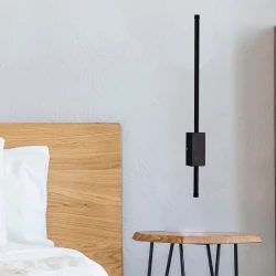 Inlight Επιτοίχιο φωτιστικό LED 12W 3CCT από μαύρο μέταλλο (43045-BL)
