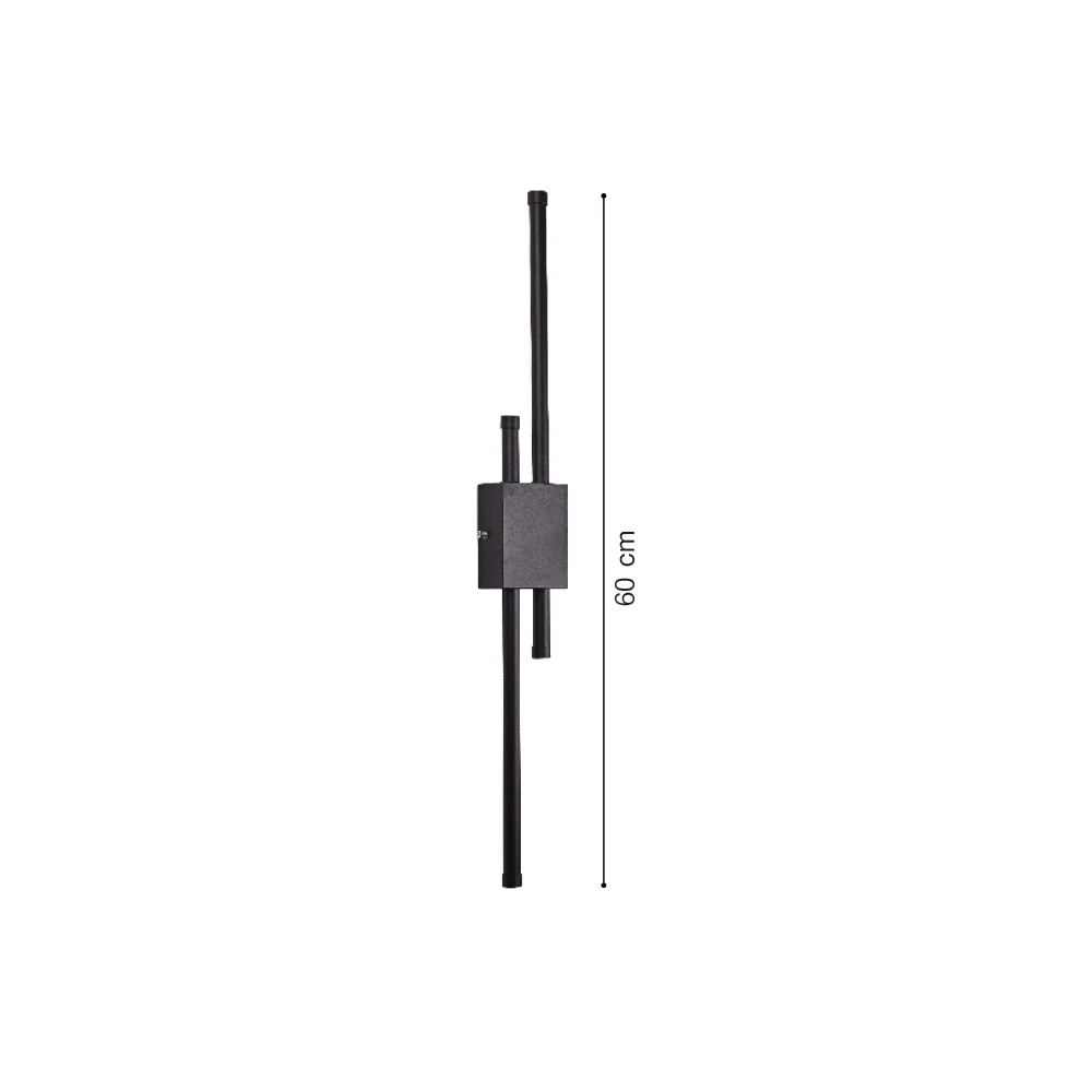 Inlight Επιτοίχιο φωτιστικό LED 19W 3CCT από μαύρο μέταλλο (43046-BL)